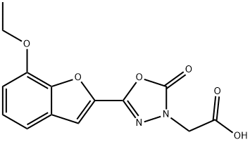 [5-(7-ethoxy-1-benzofuran-2-yl)-2-oxo-1,3,4-oxadiazol-3(2h)-yl]acetic acid 구조식 이미지
