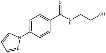 N-(2-히드록시에틸)-4-(1H-피라졸-1-일)벤젠카르복사미드 구조식 이미지