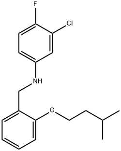 3-Chloro-4-fluoro-N-[2-(isopentyloxy)benzyl]-aniline Structure