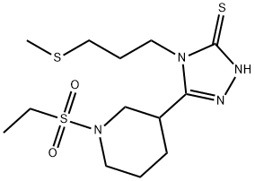 5-[1-(Ethylsulfonyl)piperidin-3-yl]-4-[3-(methylthio)propyl]-4H-1,2,4-triazole-3- Structure