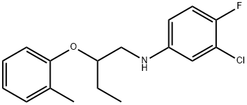 N-(3-Chloro-4-fluorophenyl)-N-[2-(2-methyl-phenoxy)butyl]amine 구조식 이미지