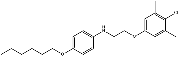 N-[2-(4-Chloro-3,5-dimethylphenoxy)ethyl]-4-(hexyloxy)aniline 구조식 이미지