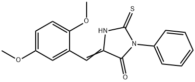 (5E)-5-(2,5-dimethoxybenzylidene)-2-mercapto-3-phenyl-3,5-dihydro-4H-imidazol-4-one 구조식 이미지