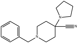 1-benzyl-4-pyrrolidin-1-ylpiperidine-4-carbonitrile 구조식 이미지