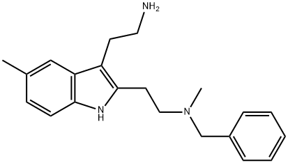 2-[3-(2-aminoethyl)-5-methyl-1H-indol-2-yl]-N-benzyl-N-methylethanamine Structure