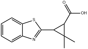 3-(1,3-benzothiazol-2-yl)-2,2-dimethylcyclopropanecarboxylic acid 구조식 이미지