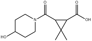 3-[(4-hydroxypiperidin-1-yl)carbonyl]-2,2-dimethylcyclopropanecarboxylic acid 구조식 이미지