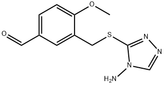 3-{[(4-amino-4H-1,2,4-triazol-3-yl)thio]methyl}-4-methoxybenzaldehyde 구조식 이미지