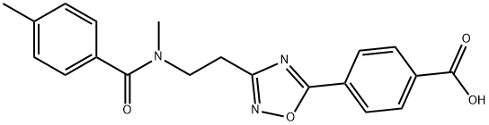 4-(3-{2-[methyl(4-methylbenzoyl)amino]ethyl}-1,2,4-oxadiazol-5-yl)benzoic acid 구조식 이미지