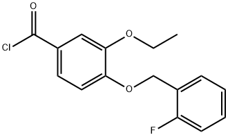 3-ethoxy-4-[(2-fluorobenzyl)oxy]benzoyl chloride 구조식 이미지