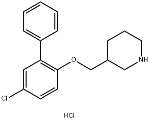 5-Chloro[1,1'-biphenyl]-2-yl 3-piperidinylmethylether hydrochloride 구조식 이미지