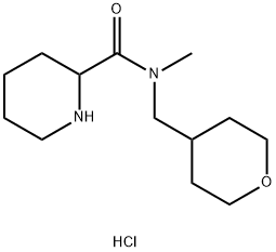 N-Methyl-N-(tetrahydro-2H-pyran-4-ylmethyl)-2-piperidinecarboxamide hydrochloride 구조식 이미지
