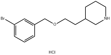 3-{2-[(3-Bromobenzyl)oxy]ethyl}piperidinehydrochloride Structure