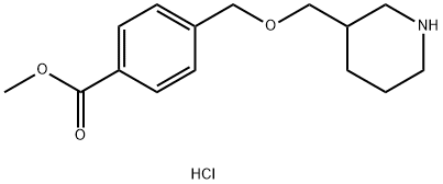 Methyl 4-[(3-piperidinylmethoxy)methyl]benzoatehydrochloride 구조식 이미지