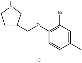 3-[(2-Bromo-4-methylphenoxy)methyl]pyrrolidinehydrochloride 구조식 이미지