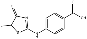 4-(5-Methyl-4-oxo-4,5-dihydro-thiazol-2-ylamino)-benzoic acid 구조식 이미지