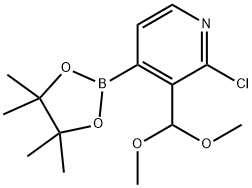 2-Chloro-3-(dimethoxymethyl)-4-(4,4,5,5-tetramethyl-1,3,2-dioxaborolan-2-yl)pyridine Structure