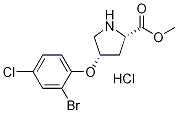 Methyl (2S,4S)-4-(2-bromo-4-chlorophenoxy)-2-pyrrolidinecarboxylate hydrochloride Structure