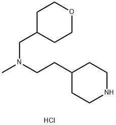 N-Methyl-2-(4-piperidinyl)-N-(tetrahydro-2H-pyran-4-ylmethyl)-1-ethanamine dihydrochloride 구조식 이미지