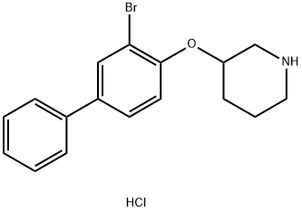 3-Bromo[1,1'-biphenyl]-4-yl 3-piperidinyl etherhydrochloride 구조식 이미지