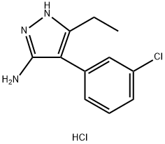 4-(3-Chloro-phenyl)-5-ethyl-2H-pyrazol-3-ylaminehydrochloride Structure