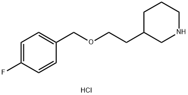 3-{2-[(4-Fluorobenzyl)oxy]ethyl}piperidinehydrochloride Structure