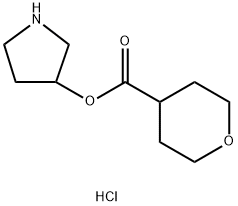 3-Pyrrolidinyl tetrahydro-2H-pyran-4-carboxylatehydrochloride Structure