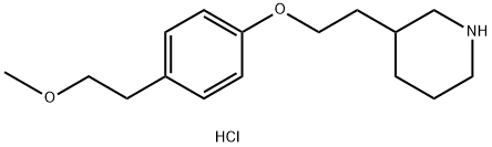 3-{2-[4-(2-Methoxyethyl)phenoxy]ethyl}piperidinehydrochloride Structure