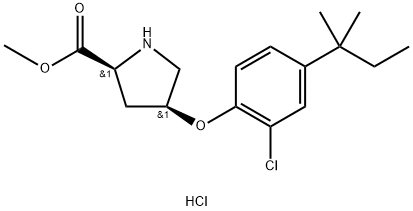 Methyl (2S,4S)-4-[2-chloro-4-(tert-pentyl)phenoxy]-2-pyrrolidinecarboxylate hydrochloride 구조식 이미지