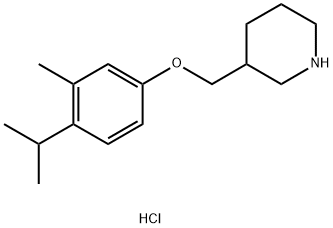 3-[(4-Isopropyl-3-methylphenoxy)methyl]piperidinehydrochloride Structure