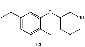 3-(5-Isopropyl-2-methylphenoxy)piperidinehydrochloride Structure