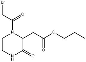 Propyl 2-[1-(2-bromoacetyl)-3-oxo-2-piperazinyl]-acetate Structure