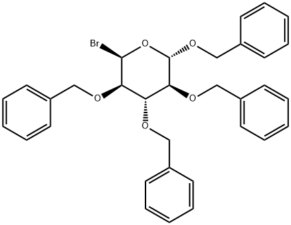 (2S,3S,4S,5R,6R)-2,3,4,5-tetrakis(benzyloxy)-6-bromotetrahydro-2H-pyran 구조식 이미지
