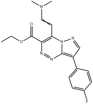 Ethyl 4-[(E)-2-(dimethylamino)vinyl]-8-(4-fluoroph enyl)pyrazolo[5,1-c][1,2,4]triazine-3-carboxylate Structure