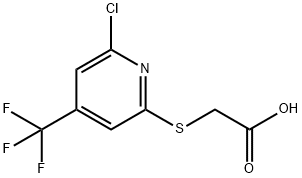 2-(6-Chloro-4-(trifluoromethyl)pyridin-2-ylsulfanyl)acetic acid Structure