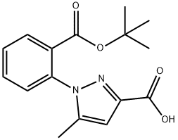 1-{2-[(tert-Butoxy)carbonyl]phenyl}-5-methyl-1H-pyrazole-3-carboxylic acid 구조식 이미지