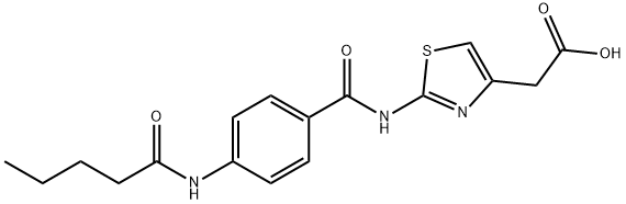 (2-{[4-(Pentanoylamino)benzoyl]amino}-1,3-thiazol-4-yl)acetic acid 구조식 이미지