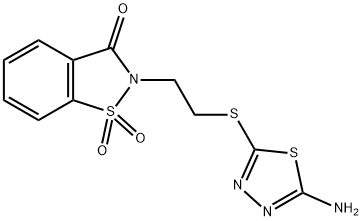 2-{2-[(5-Amino-1,3,4-thiadiazol-2-yl)thio]ethyl}-1,2-benzisothiazol-3(2H)-one 1,1-dioxide Structure