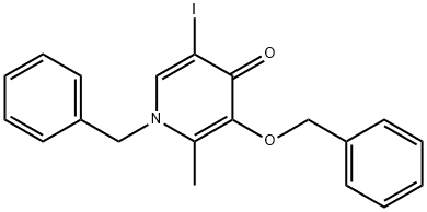 1-Benzyl-3-(benzyloxy)-5-iodo-2-methyl-4(1H)-pyridinone 구조식 이미지