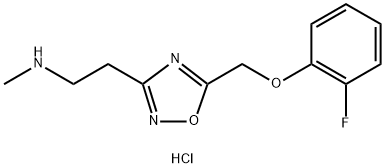 (2-{5-[(2-Fluorophenoxy)methyl]-1,2,4-oxadiazol-3-yl}ethyl)methylamine hydrochloride 구조식 이미지