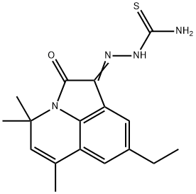 (1E)-8-Ethyl-4,4,6-trimethyl-4H-pyrrolo[3,2,1-ij]-quinoline-1,2-dione 1-thiosemicarbazone 구조식 이미지