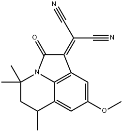 (8-Methoxy-4,4,6-trimethyl-2-oxo-5,6-dihydro-4H-pyrrolo-[3,2,1-ij]quinolin-1(2H)-ylidene)malononi 구조식 이미지