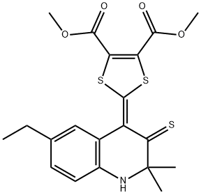 Dimethyl 2-(6-ethyl-2,2-dimethyl-3-thioxo-2,3-dihydroquinolin-4(1H)-ylidene)-1,3-dithiole-4,5-dic Structure