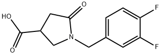 1-(3,4-Difluorobenzyl)-5-oxopyrrolidine-3-carboxylic acid 구조식 이미지