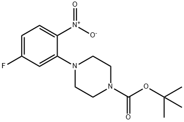 tert-Butyl 4-(5-fluoro-2-nitrophenyl)-piperazine-1-carboxylate 구조식 이미지