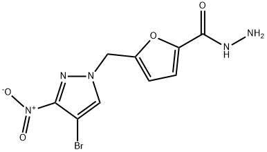 5-[(4-BROMO-3-NITRO-1H-PYRAZOL-1-YL)METHYL]-2-FUROHYDRAZIDE 구조식 이미지