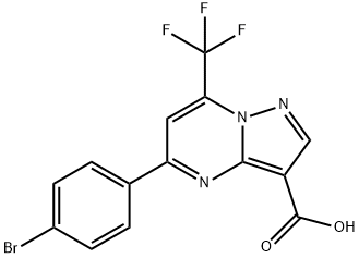 5-(4-BROMOPHENYL)-7-(TRIFLUOROMETHYL)PYRAZOLO[1,5-A]PYRIMIDINE-3-CARBOXYLIC ACID Structure