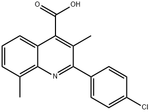 2-(4-CHLOROPHENYL)-3,8-DIMETHYLQUINOLINE-4-CARBOXYLIC ACID 구조식 이미지