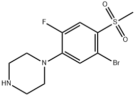 1-[(2-Fluoro-5-bromo-4-methylsulfonyl)phenyl]-piperazine 구조식 이미지