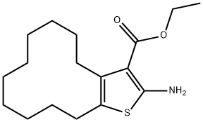 Ethyl 2-amino-4,5,6,7,8,9,10,11,12,13-decahydrocyclododeca[b]thiophene-3-carboxyl 구조식 이미지